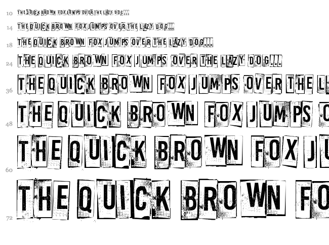 A Box For font waterfall